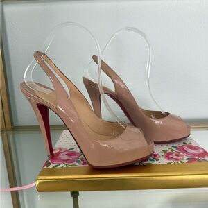 Christian Louboutin Nude Peep Toe Heels